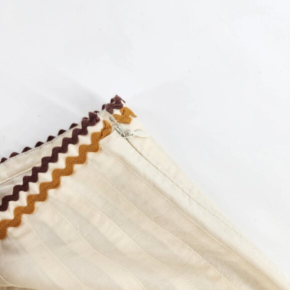 The Limited A-line Pleated Skirt Size 10 Cream Boho Artsy Full Skirt Prairie - Picture 3 of 11